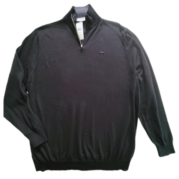 LACOSTE Sweater Ultra Fine Knit Half Zipper W/ Mock Neck Rare sz 9/ 4X